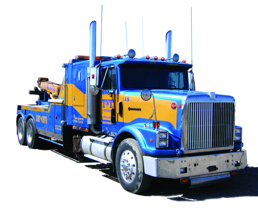 TNT Towing heavy wrecker at the Lethbridge yard